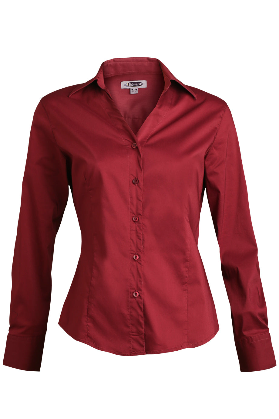 LADIES' TAILORED V-NECK STRETCH BLOUSE
