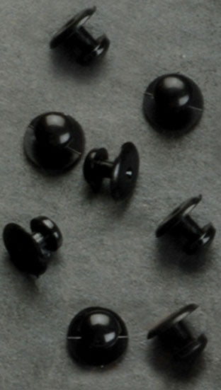 Black Plastic Shirt Studs - 144 pieces