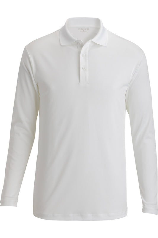 Long Sleeve Mini Pique Polo Shirt