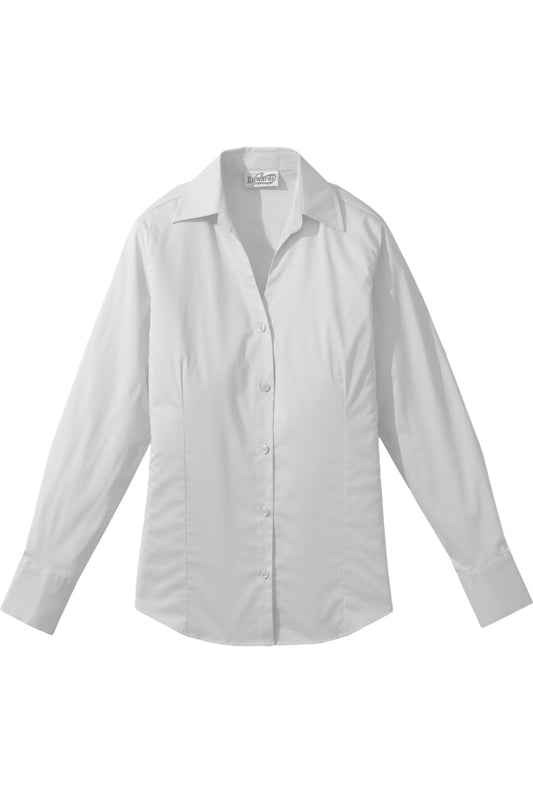 LADIES' TAILORED V-NECK STRETCH BLOUSE